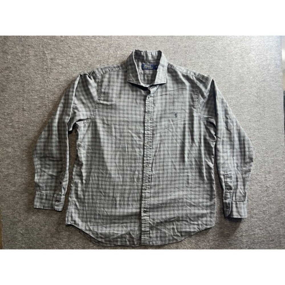 Ralph Lauren Shirt L/S Button Down Men's  Size XL TG Grey ,White & Black